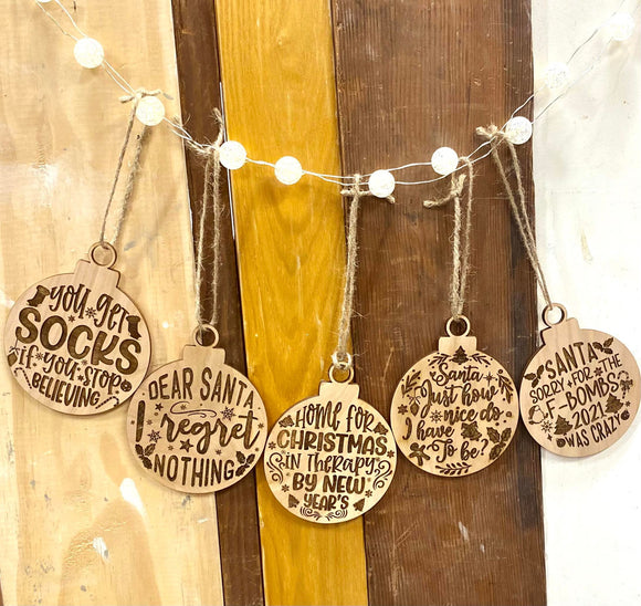 Fun Engraved Ornaments